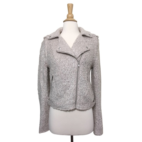 💥 SALE Anthropologie Zip Front Fuzzy Moto Jacket - Picture 2 of 4